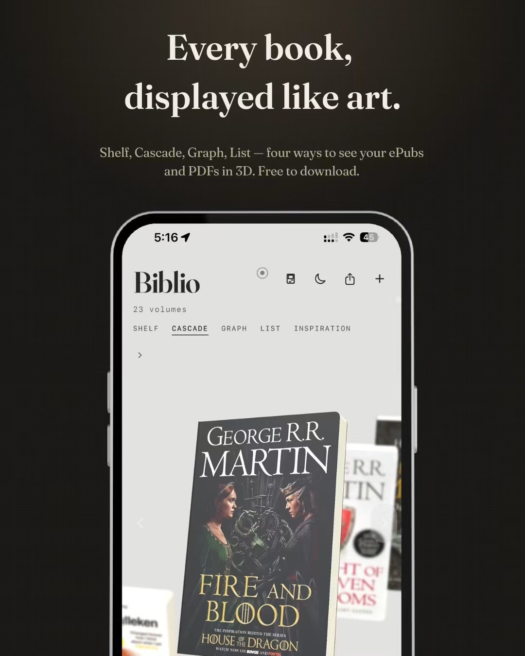 Biblio.ink 3D bookshelf
