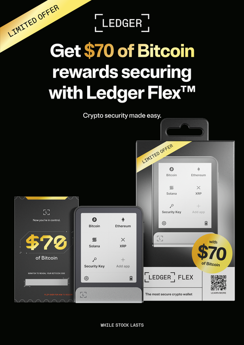 [NEW] LEDGER FLEX with $70 of Bitcoin - Limited Offer