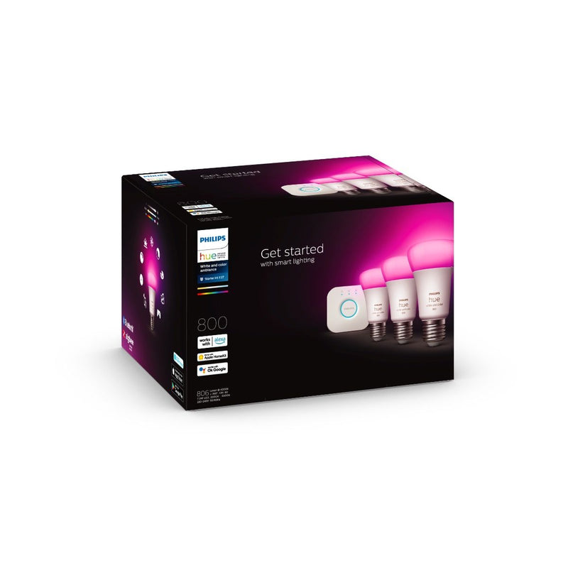 Philips Hue White and Colour Ambiance Starter Kit 7.5W A60 E27