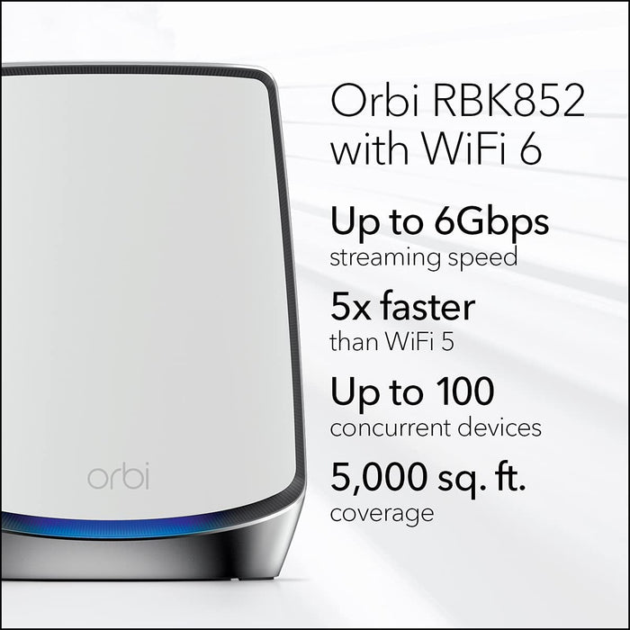 Orbi Mesh WiFi 6 System AX6000 (RBK852)