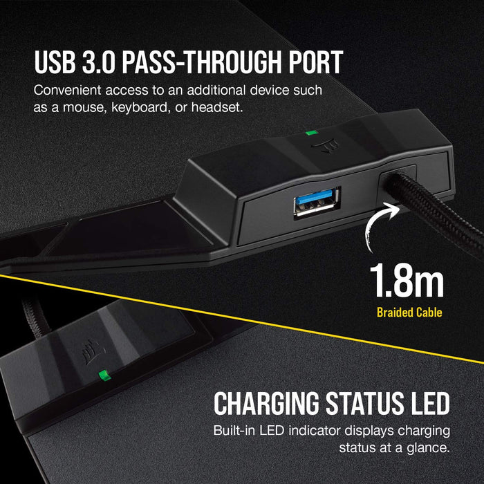 CORSAIR: MM1000 Qi Wireless Charging Mouse Pad